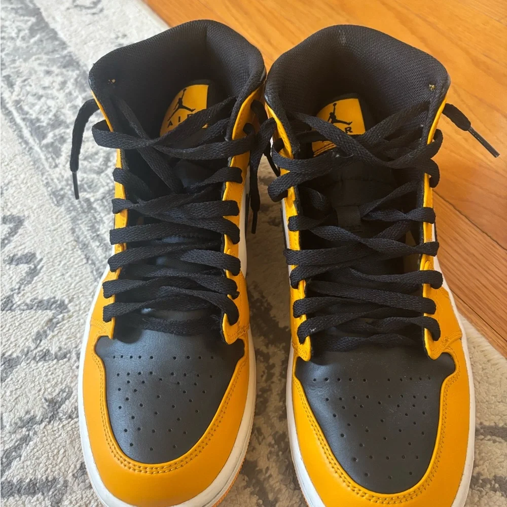 Nike Yellow White and Black Air Jordan 1 Low Sneakers - Picture 3 of 4